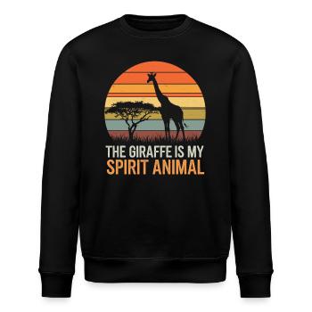 La girafe est mon animal spirituel safari rétro - Sweat bio ROLLER Stanley/Stella Unisexe - noir - Devant - Nik (191cm)