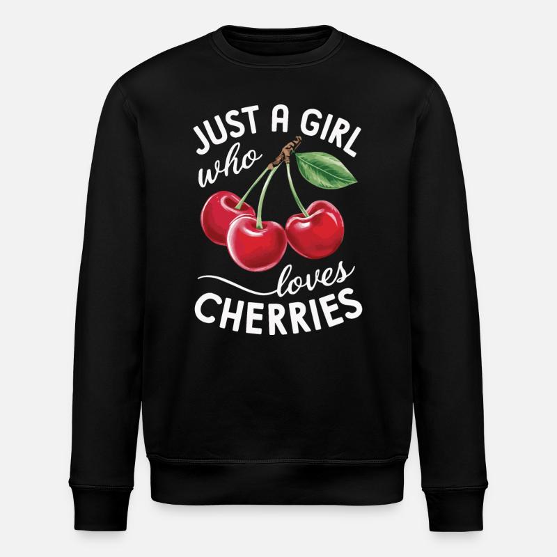 Kirsche Kirschen Früchte Essen - Stanley/Stella Unisex Bio-Sweatshirt ROLLER - Schwarz