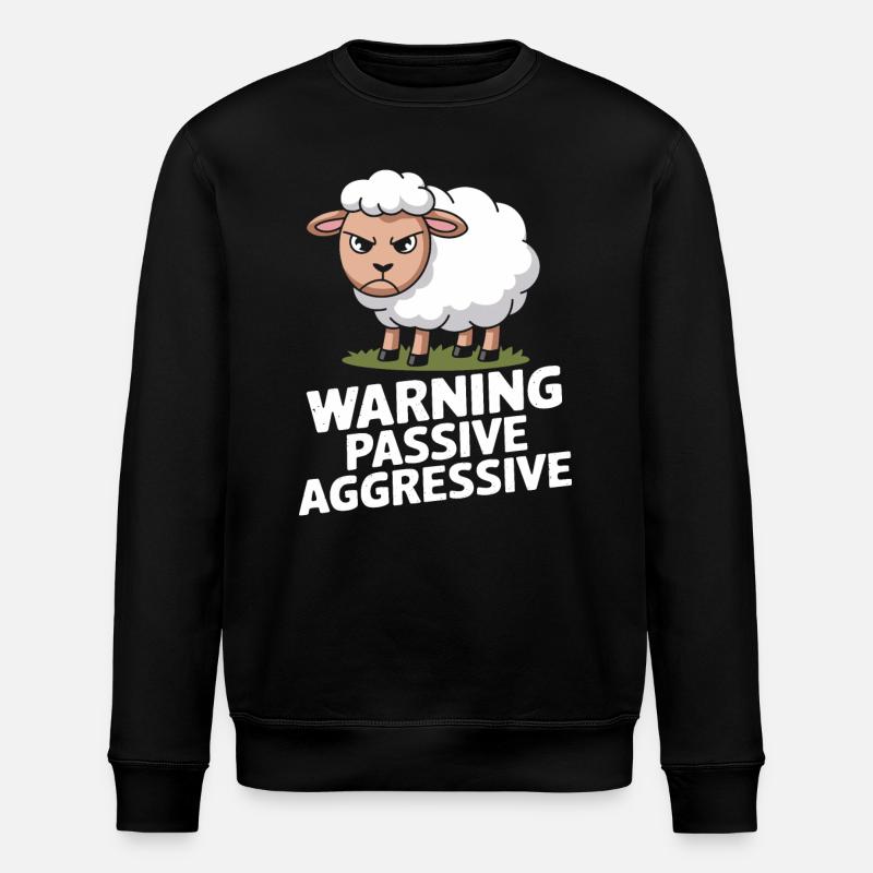 Vorsicht Passiv Aggressiv Schaf - Stanley/Stella Unisex Bio-Sweatshirt ROLLER - Schwarz