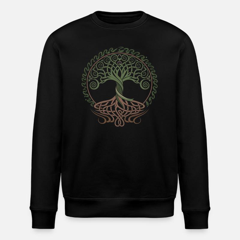 Neo Celtic Lebensbaum Symbolik - Stanley/Stella Unisex Bio-Sweatshirt ROLLER - Schwarz