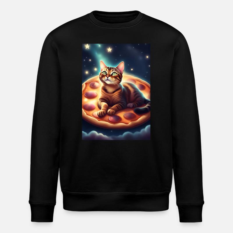 Chat pizza - Sweat bio ROLLER Stanley/Stella Unisexe - noir