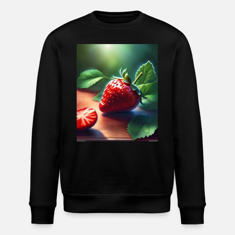 Rote saftige Erdbeere - Stanley/Stella Unisex Bio-Sweatshirt ROLLER - Schwarz
