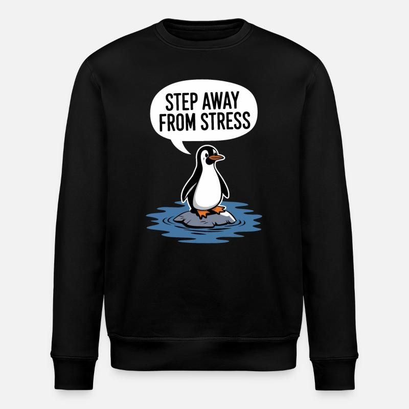 Pinguin: Einfach Mal Abschalten - Stanley/Stella Unisex Bio-Sweatshirt ROLLER - Schwarz