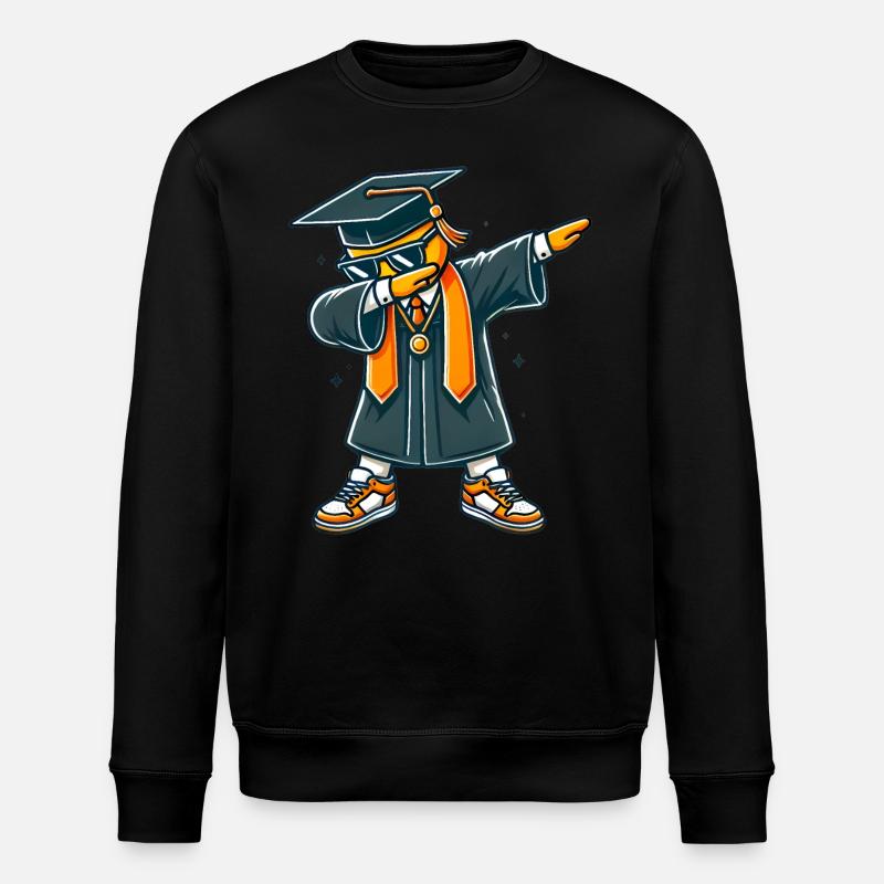 Cool Graduate Dab Pose Illustration - Stanley/Stella ROLLER Unisex Organic Sweatshirt - black