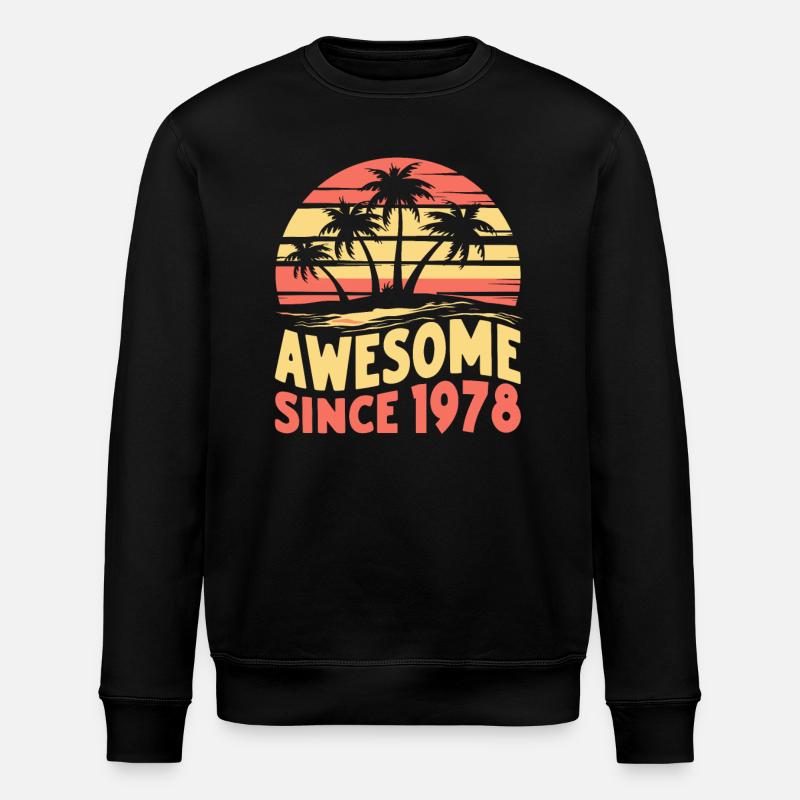 Awesome Since 1978 Birthday - Stanley/Stella ROLLER Unisex Organic Sweatshirt - black