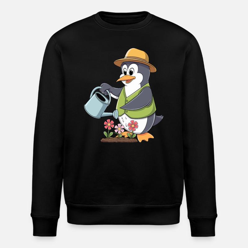 Pinguin Gartenliebe Gärtner Gartenglück - Stanley/Stella Unisex Bio-Sweatshirt ROLLER - Schwarz