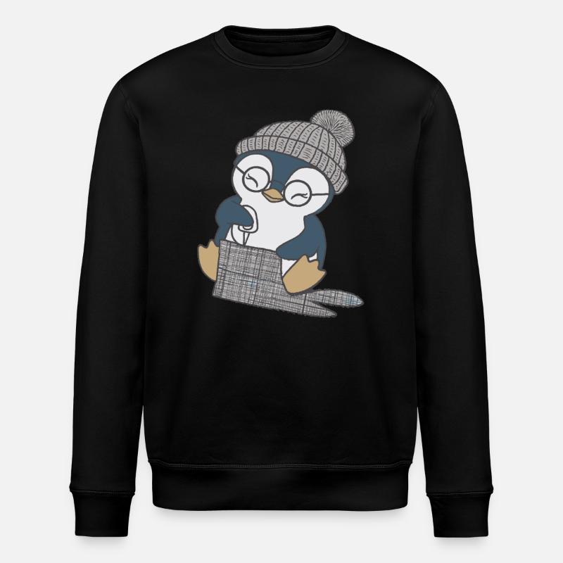Pingouin mignon cousant avec chapeau - Sweat bio ROLLER Stanley/Stella Unisexe - noir
