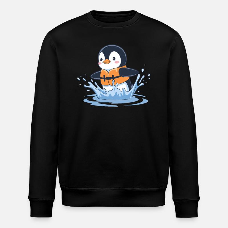 Nageur pingouin nageur joyeux - Sweat bio ROLLER Stanley/Stella Unisexe - noir