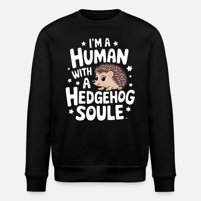 Hedgehog Spiny Animal Hedgehog - Stanley/Stella ROLLER Unisex Organic Sweatshirt - black