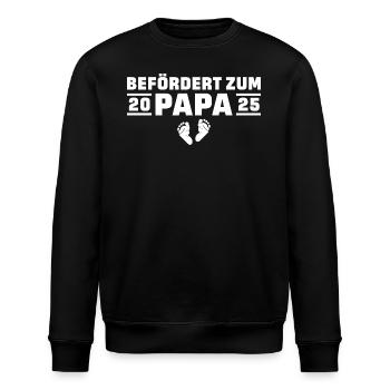 Schwangerschaft verkünden Geburt 2025 Papa - Stanley/Stella Unisex Bio-Sweatshirt ROLLER - Schwarz - Vorne - Nik (191cm)