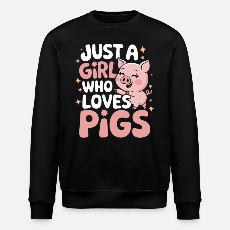 Pig Animal - Stanley/Stella ROLLER Unisex Organic Sweatshirt - black
