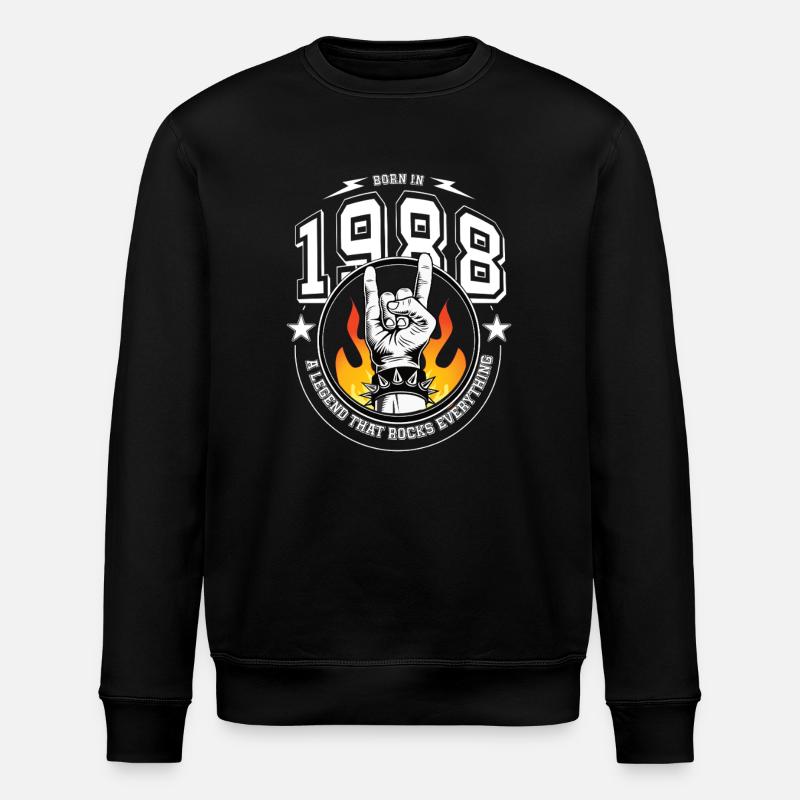 1988 Birthday, rocks everything - Stanley/Stella ROLLER Unisex Organic Sweatshirt - black