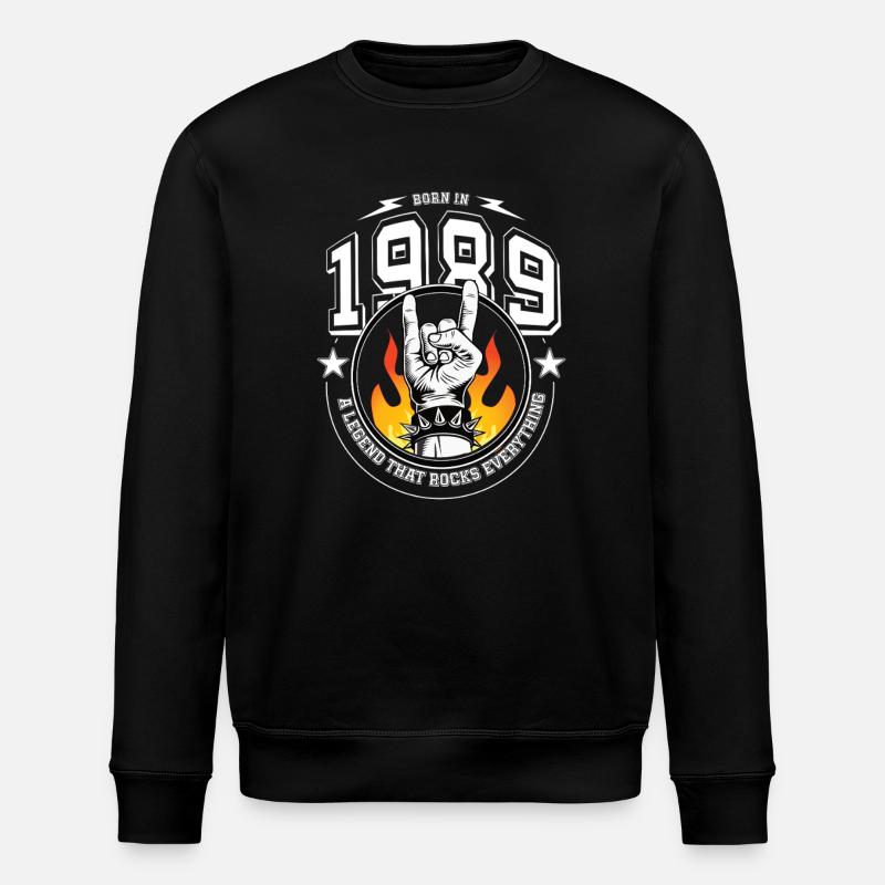 1989 Birthday, rocks everything - Stanley/Stella ROLLER Unisex Organic Sweatshirt - black