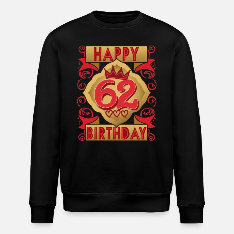62. Geburtstag 62 Jahre alt Spruch, Vintage-Design - Stanley/Stella Unisex Bio-Sweatshirt ROLLER - Schwarz