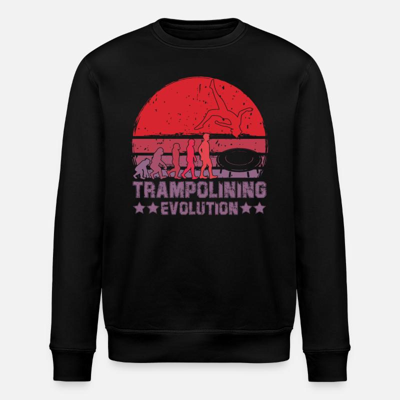 Evolution des Trampolinspringens - Stanley/Stella Unisex Bio-Sweatshirt ROLLER - Schwarz