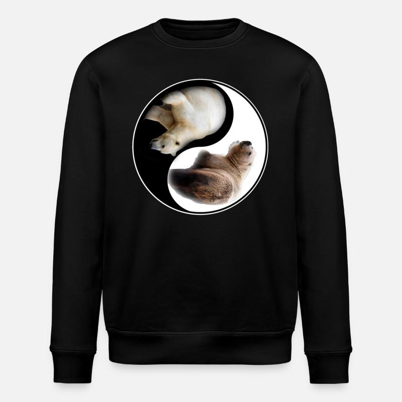 Yin Yang Bär - Stanley/Stella Unisex Bio-Sweatshirt ROLLER - Schwarz