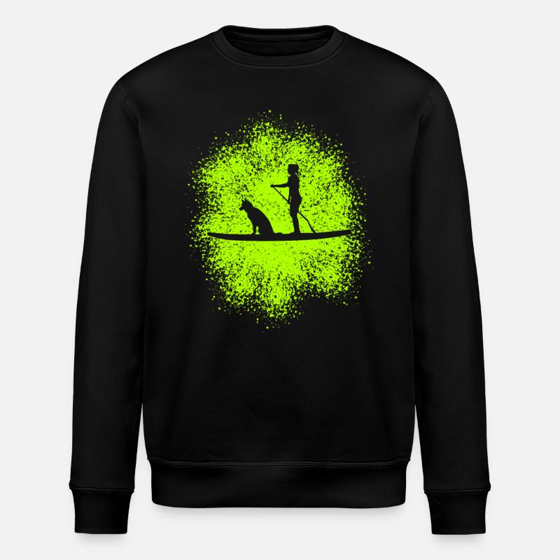 Stand Up Paddle avec chien - Sweat bio ROLLER Stanley/Stella Unisexe - noir