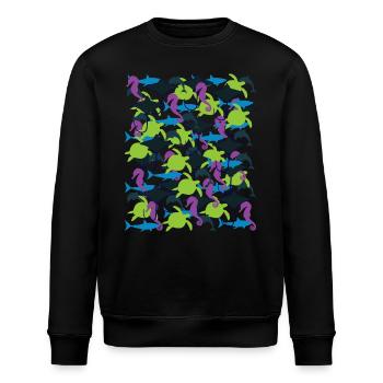 Ocean Camouflage – Meeresleben im Tarnstil - Stanley/Stella Unisex Bio-Sweatshirt ROLLER - Schwarz - Vorne - Nik (191cm)