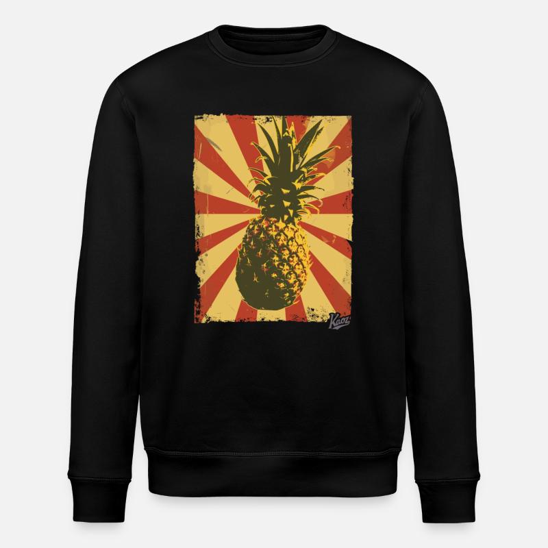 Ananas de style propagande - Sweat bio ROLLER Stanley/Stella Unisexe - noir