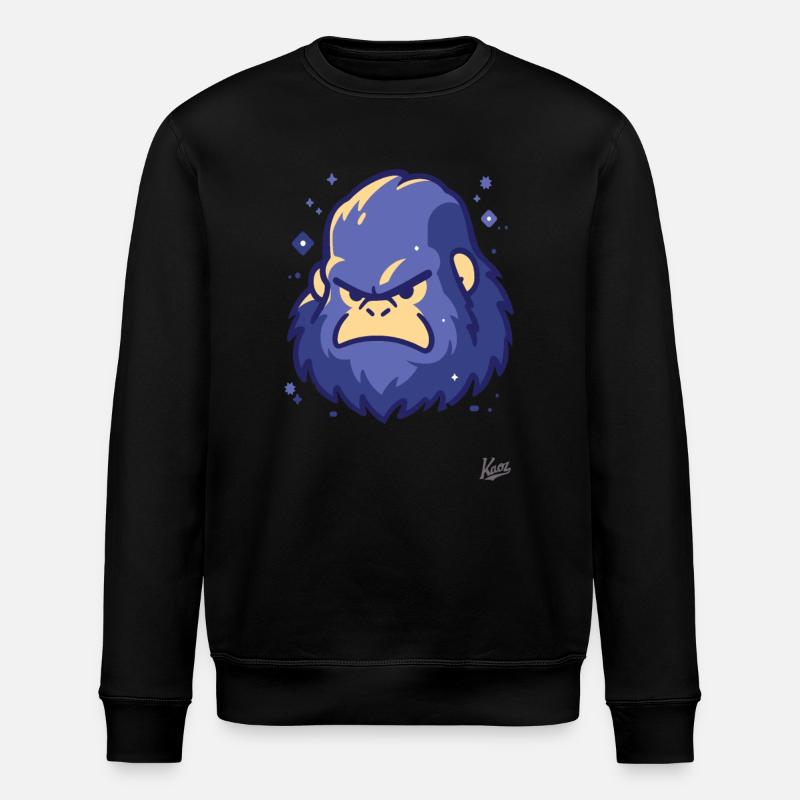Der coole, blaue Yeti-Sasquatch - Stanley/Stella Unisex Bio-Sweatshirt ROLLER - Schwarz