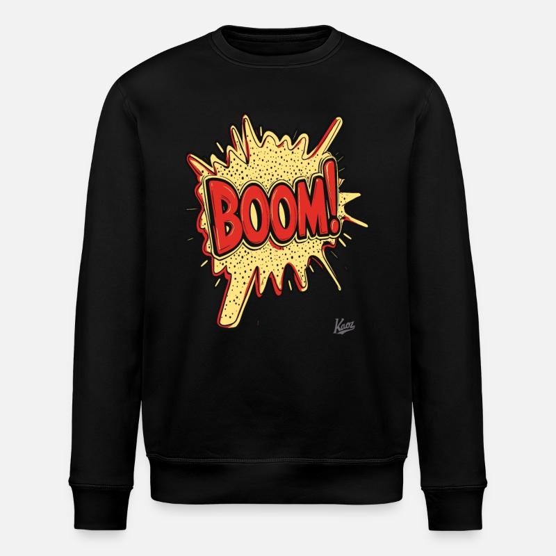 Boom – Cartoon Comic Explosion - Stanley/Stella Unisex Bio-Sweatshirt ROLLER - Schwarz