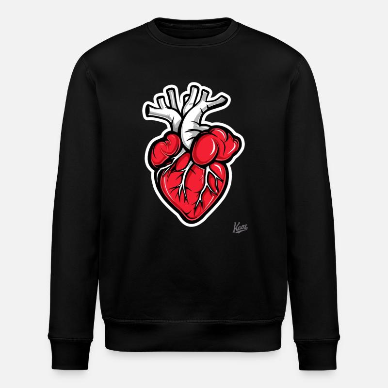 Anatomie Herz - Stanley/Stella Unisex Bio-Sweatshirt ROLLER - Schwarz