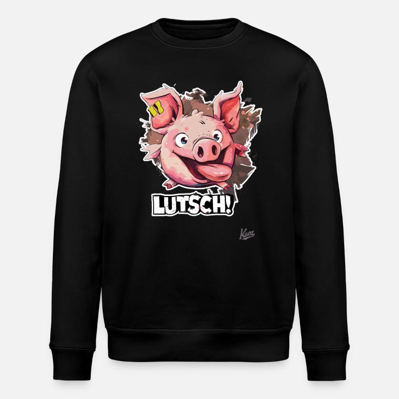 Drôle de cochon dit : Suce - Sweat bio ROLLER Stanley/Stella Unisexe - noir