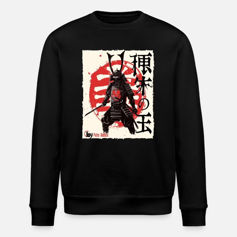 Japanischer Edo Samurai - Stanley/Stella Unisex Bio-Sweatshirt ROLLER - Schwarz
