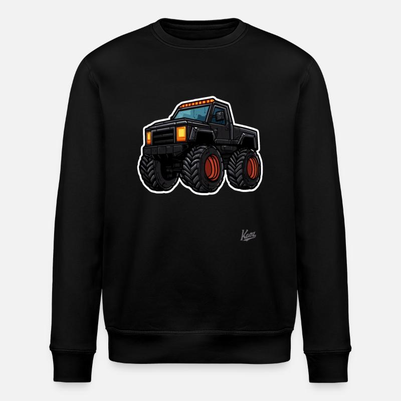 schwarzer Pixel Monstertruck - Stanley/Stella Unisex Bio-Sweatshirt ROLLER - Schwarz