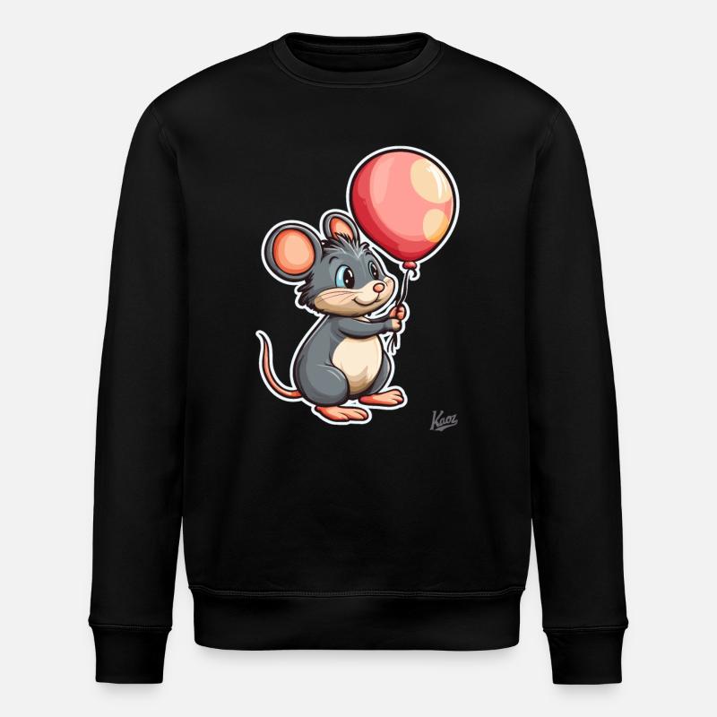 Souris mignonne avec ballon - Sweat bio ROLLER Stanley/Stella Unisexe - noir