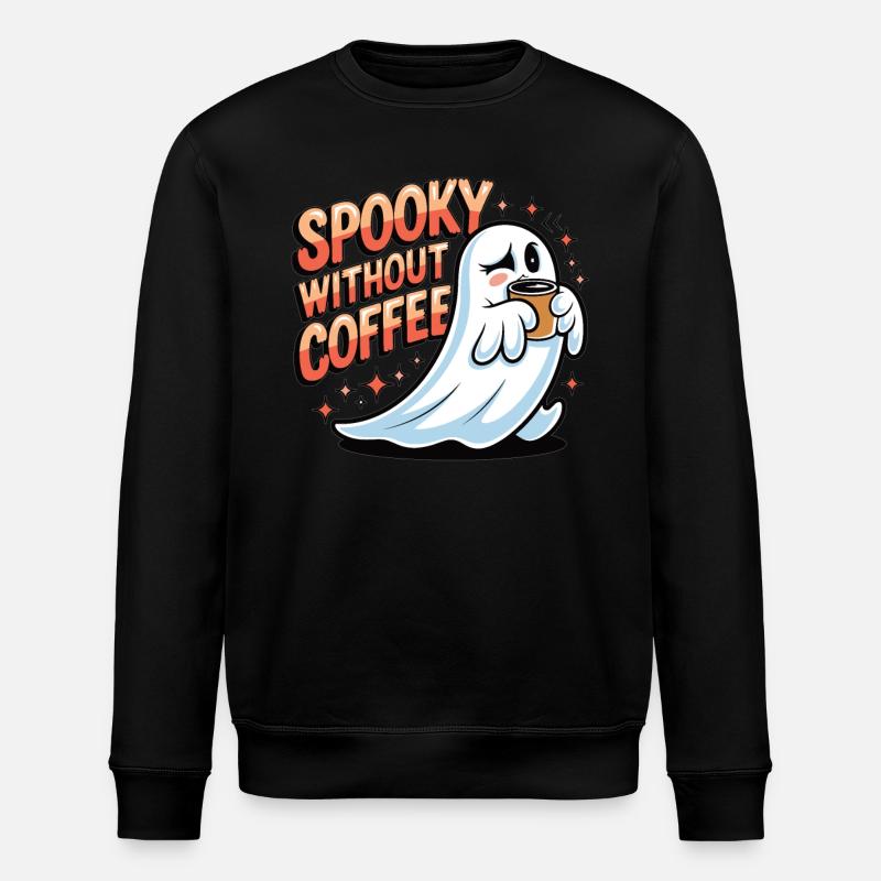Spooky without coffee? Impossible! - Stanley/Stella ROLLER Unisex Organic Sweatshirt - black