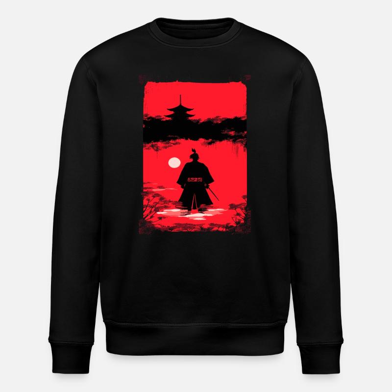 Samouraï au clair de lune - Sweat bio ROLLER Stanley/Stella Unisexe - noir