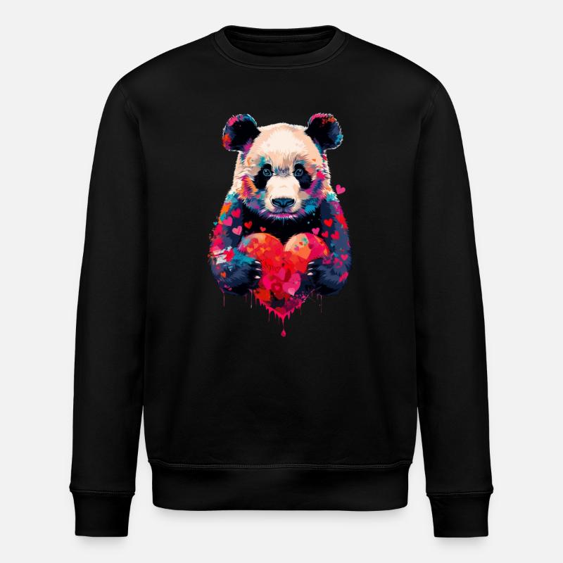 Panda - Stanley/Stella ROLLER Unisex Organic Sweatshirt - black