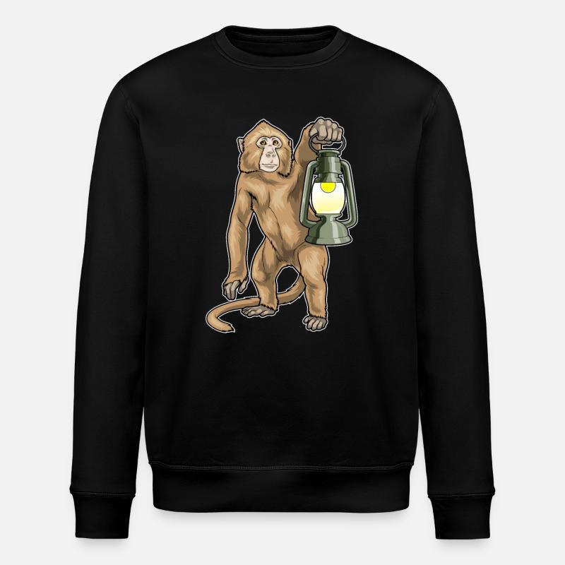 Monkey Lantern - Stanley/Stella ROLLER Unisex Organic Sweatshirt - black