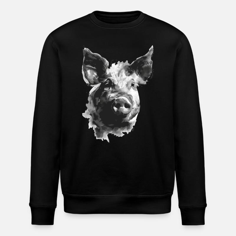 Schwein - Stanley/Stella Unisex Bio-Sweatshirt ROLLER - Schwarz