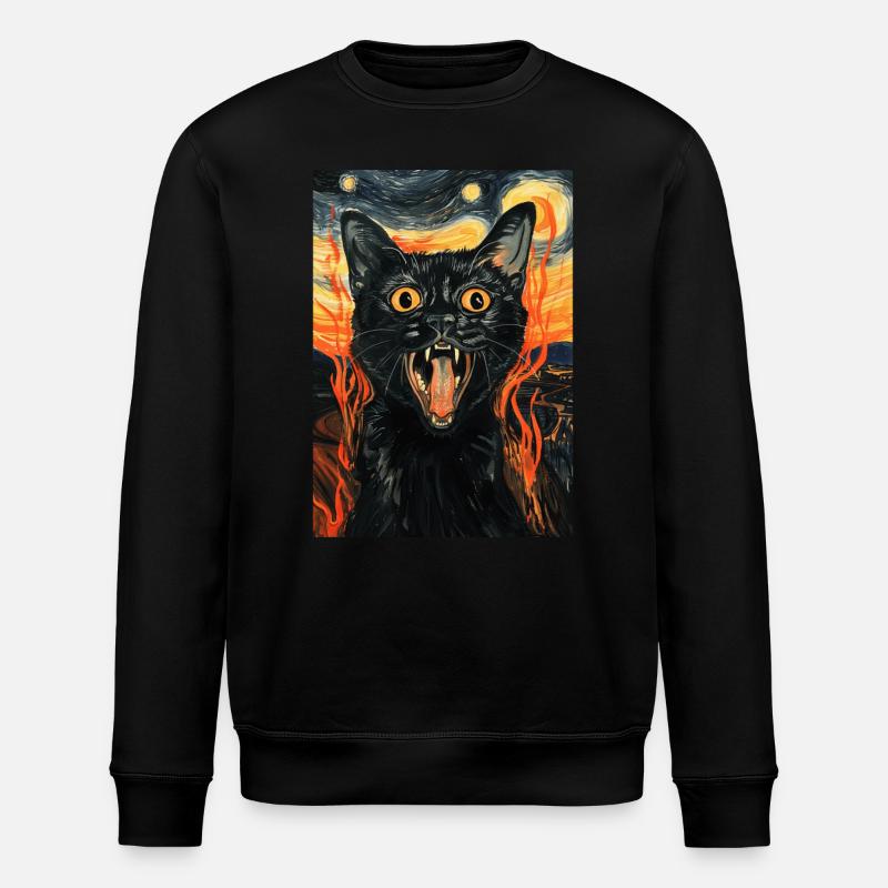 Katze - Stanley/Stella Unisex Bio-Sweatshirt ROLLER - Schwarz