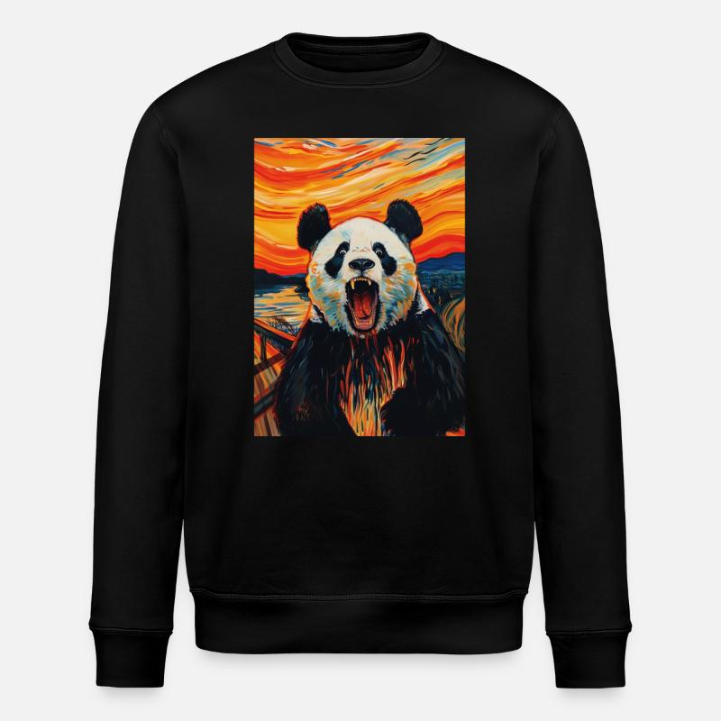 Panda - Stanley/Stella Unisex Bio-Sweatshirt ROLLER - Schwarz