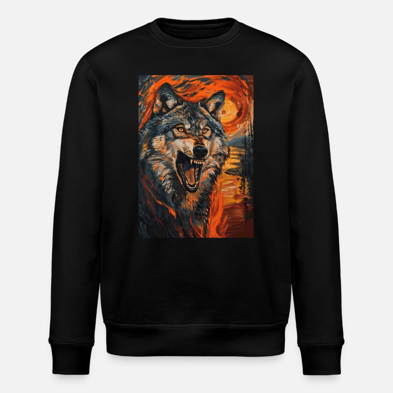 Wolf - Stanley/Stella ROLLER Unisex Organic Sweatshirt - black