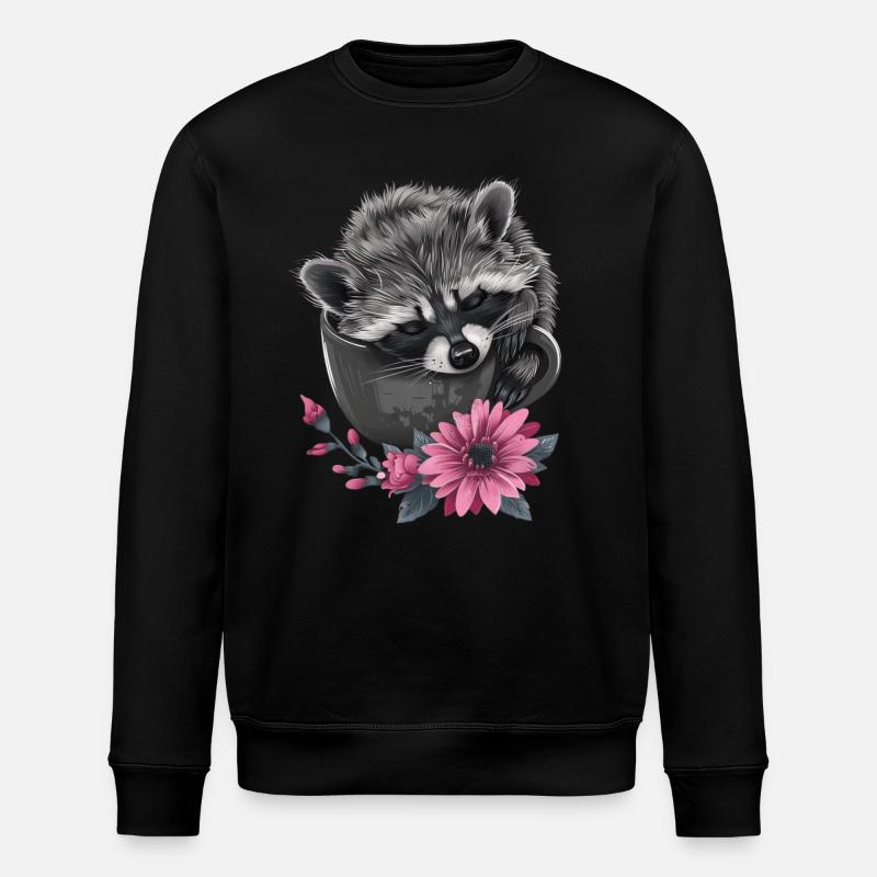 Waschbär - Stanley/Stella Unisex Bio-Sweatshirt ROLLER - Schwarz