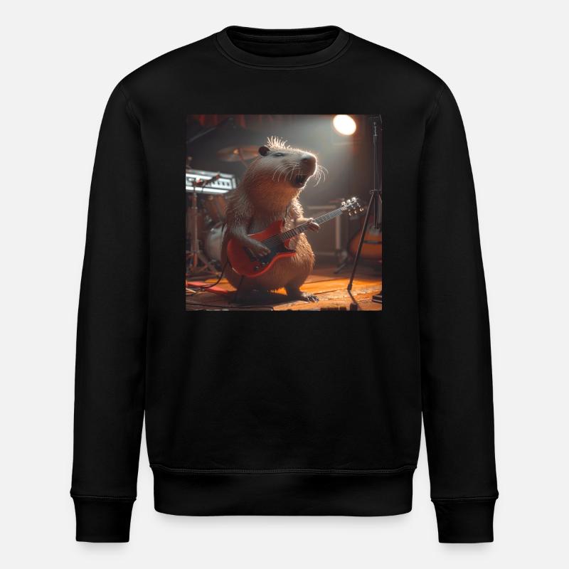 Wasserschwein - Stanley/Stella Unisex Bio-Sweatshirt ROLLER - Schwarz