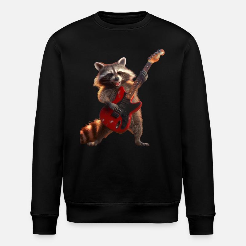 Waschbär - Stanley/Stella Unisex Bio-Sweatshirt ROLLER - Schwarz