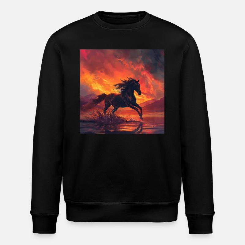 Horse - Stanley/Stella ROLLER Unisex Organic Sweatshirt - black