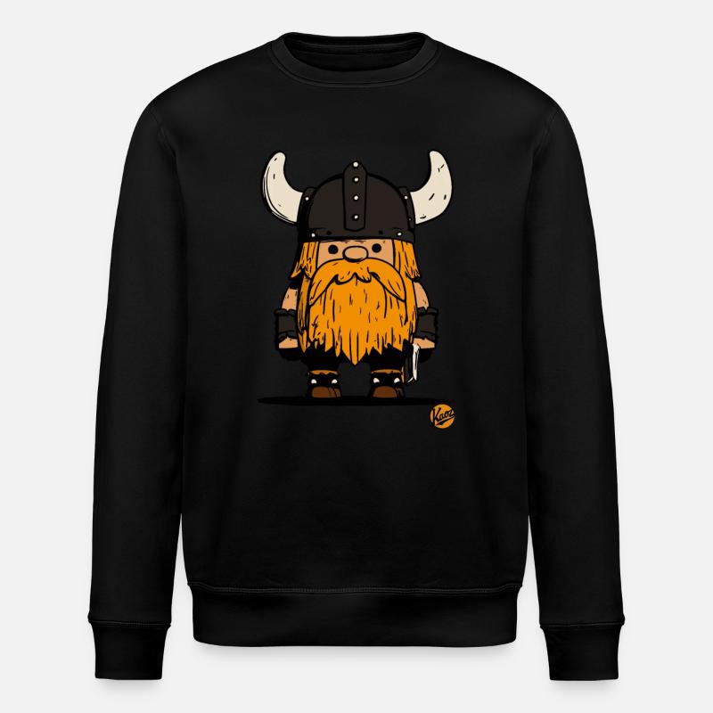 Kleiner Gnom Krieger Wikinger - Stanley/Stella Unisex Bio-Sweatshirt ROLLER - Schwarz