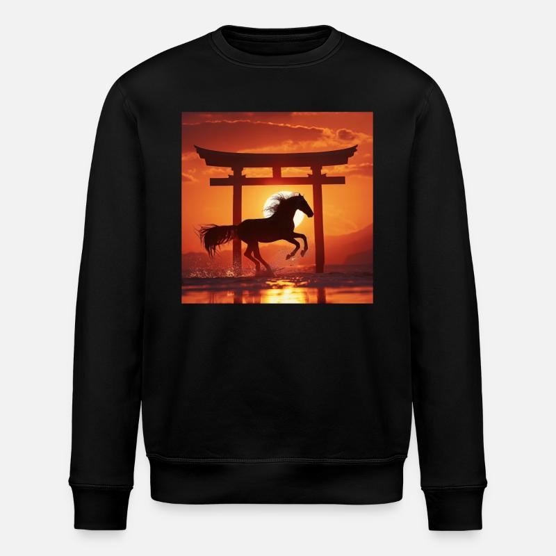 Pferd - Stanley/Stella Unisex Bio-Sweatshirt ROLLER - Schwarz