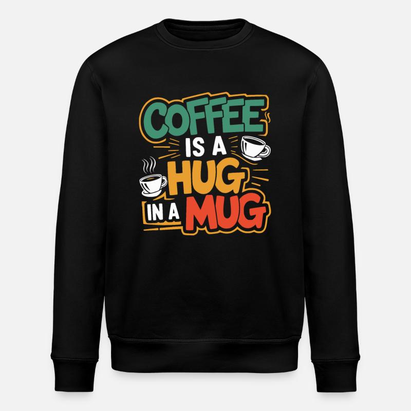 Kaffee Umarmung - Stanley/Stella Unisex Bio-Sweatshirt ROLLER - Schwarz