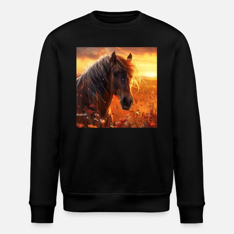 Horse - Stanley/Stella ROLLER Unisex Organic Sweatshirt - black