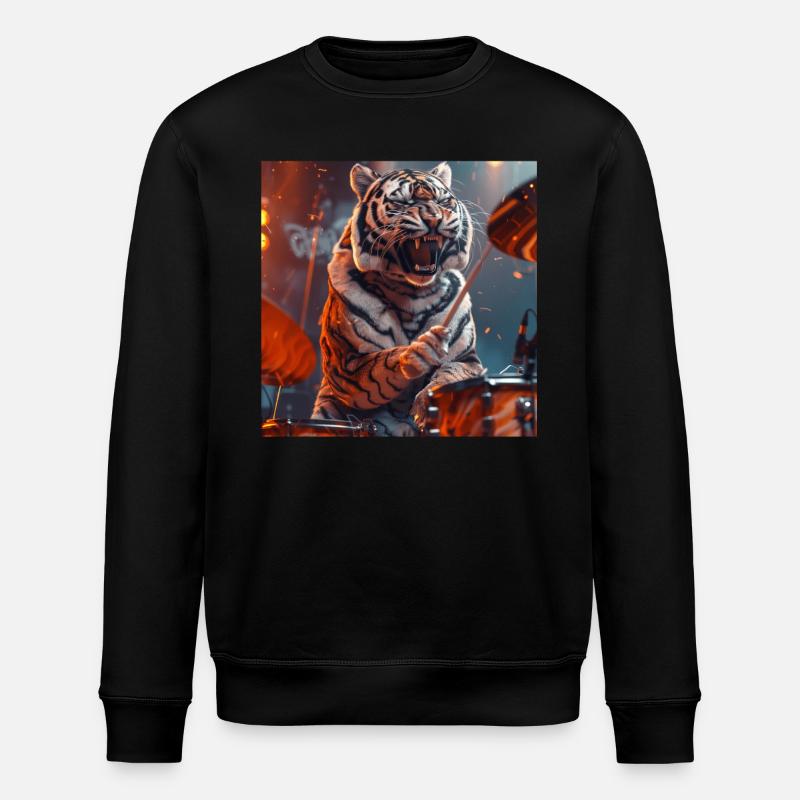 Tiger - Stanley/Stella Unisex Bio-Sweatshirt ROLLER - Schwarz