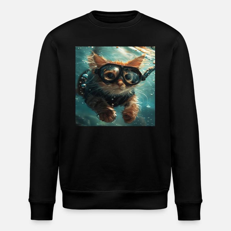 Katze - Stanley/Stella Unisex Bio-Sweatshirt ROLLER - Schwarz