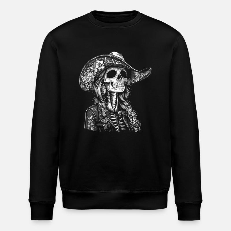 Squelette mexicain avec sombrero - Sweat bio ROLLER Stanley/Stella Unisexe - noir