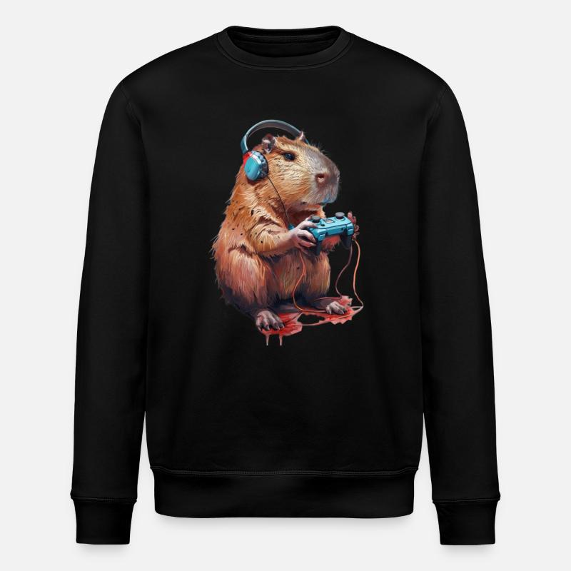Wasserschwein - Stanley/Stella Unisex Bio-Sweatshirt ROLLER - Schwarz